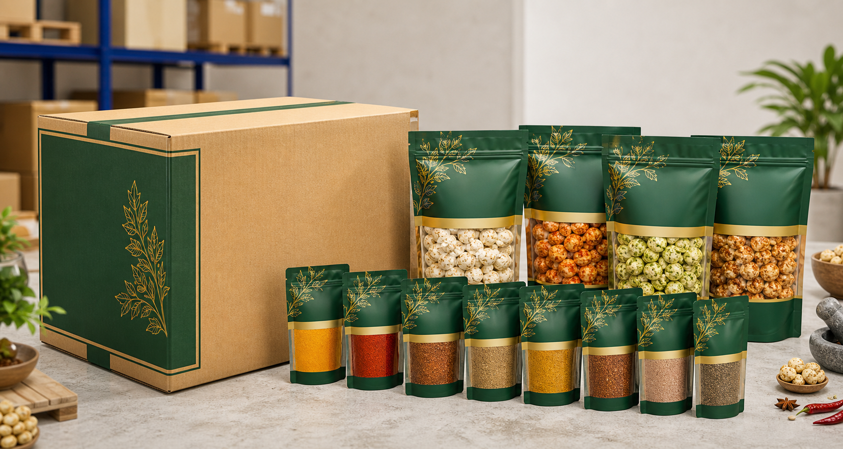 BandEvi Gourmet export carton packaging mockup