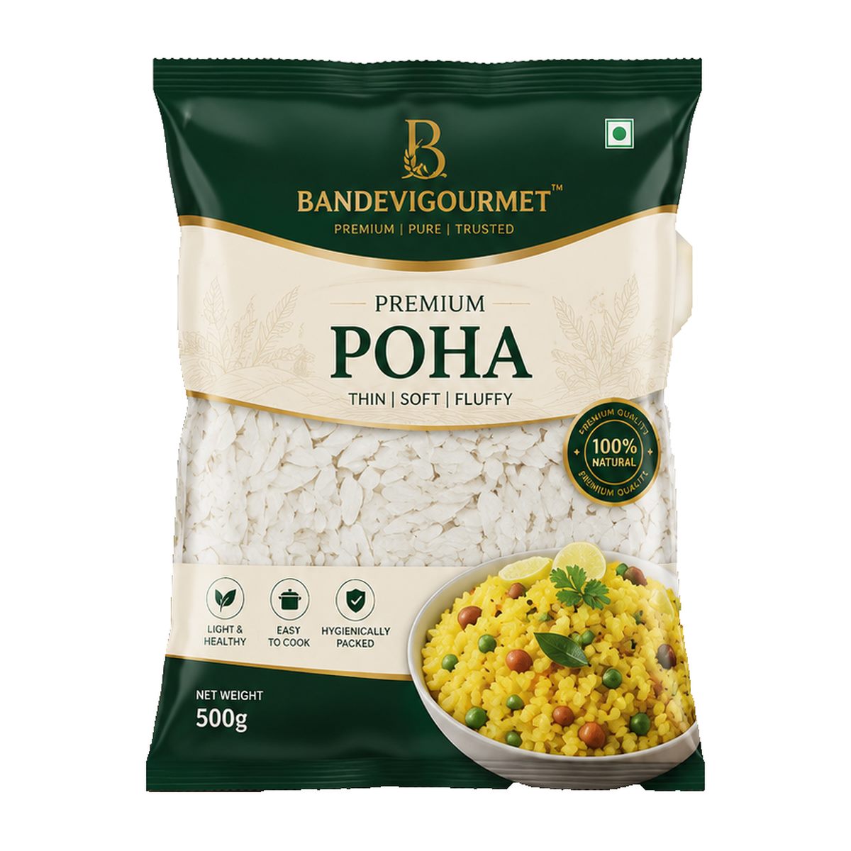 Premium thick poha pack